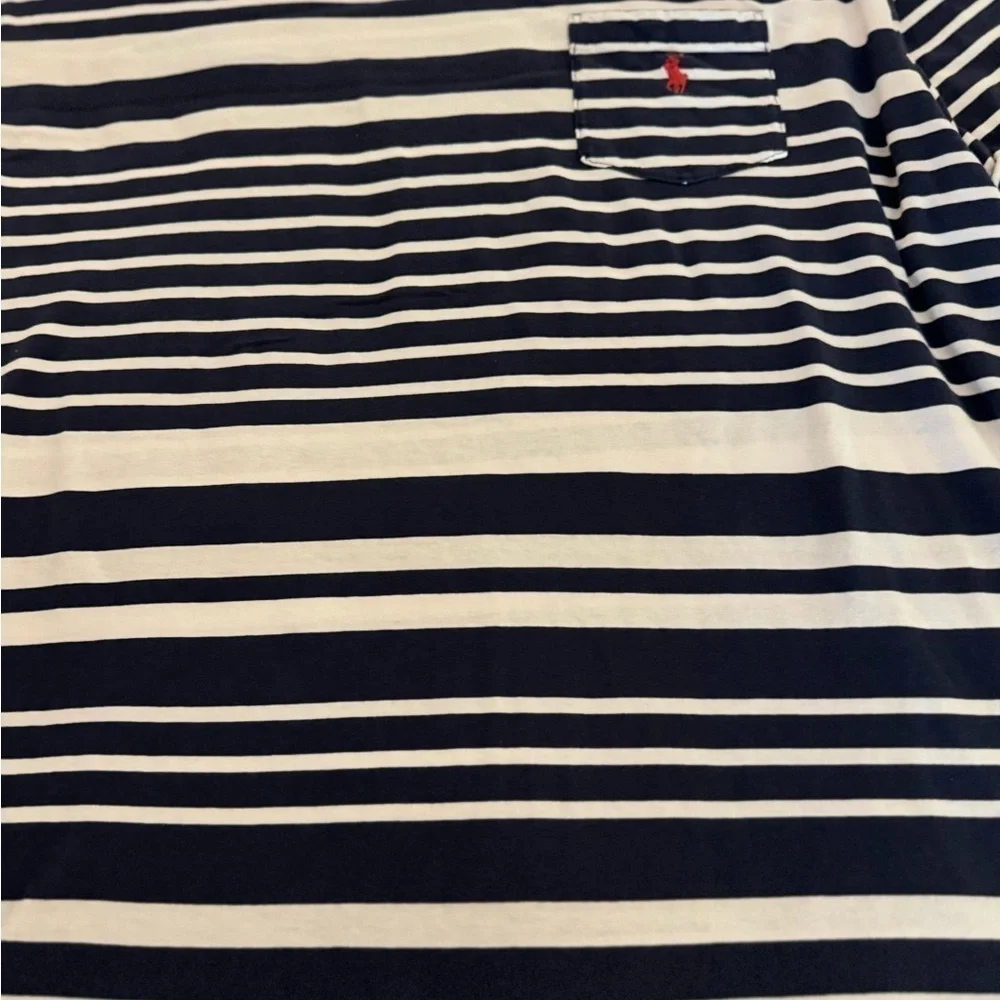 POLO Ralph lauren striped T shirt with pocket   Size XL